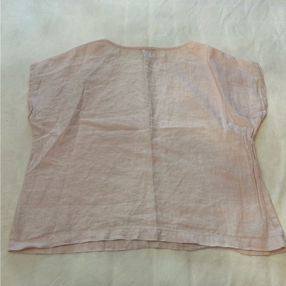 Quince Pale Pink Linen Blouse Minimalist Quiet Luxury Old Money Top 51909 - Picture 7 of 9